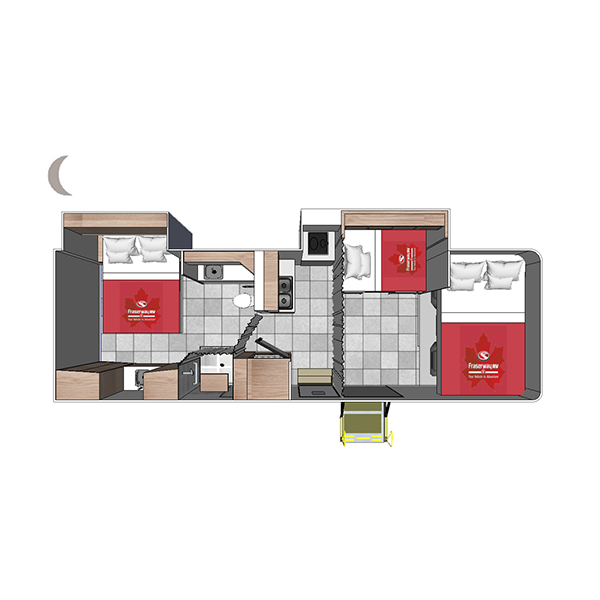 Class A Motorhome Wheelchair Accessible, , floor-plans-night image number 0